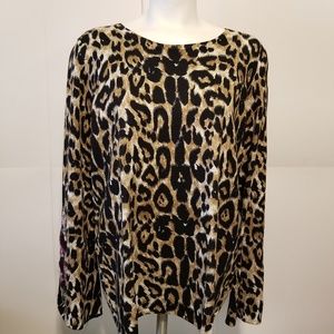 INC leopard print  sweater Plus Size 1X